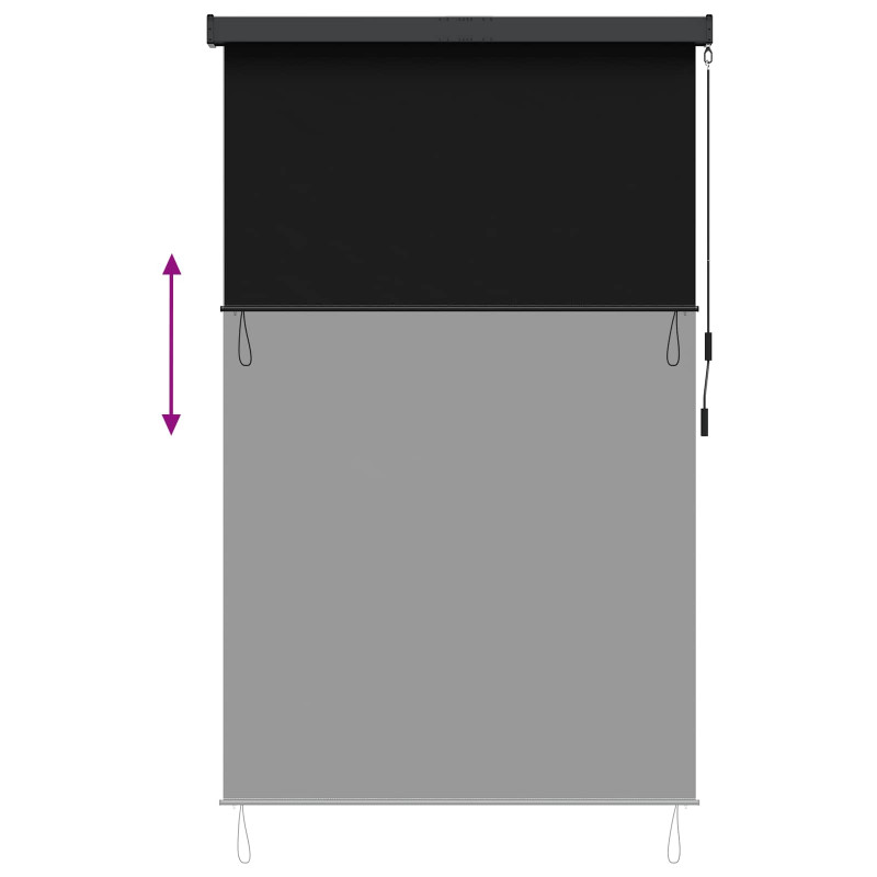 Roleta Czarny 80 x 250 cm Materiał i Aluminium