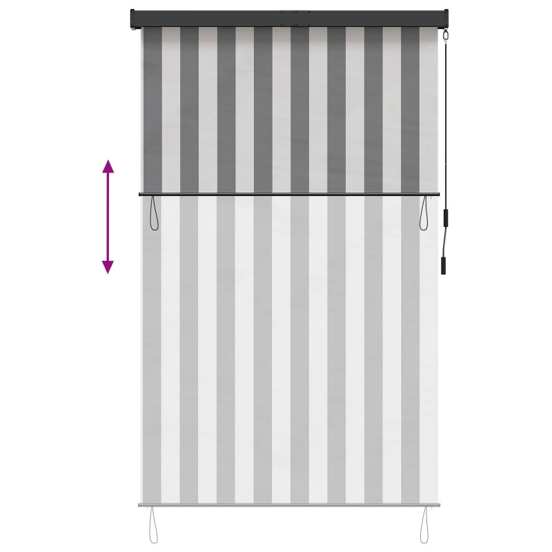 Roleta Antracytowy i biały 100 x 250 cm Materiał i Aluminium
