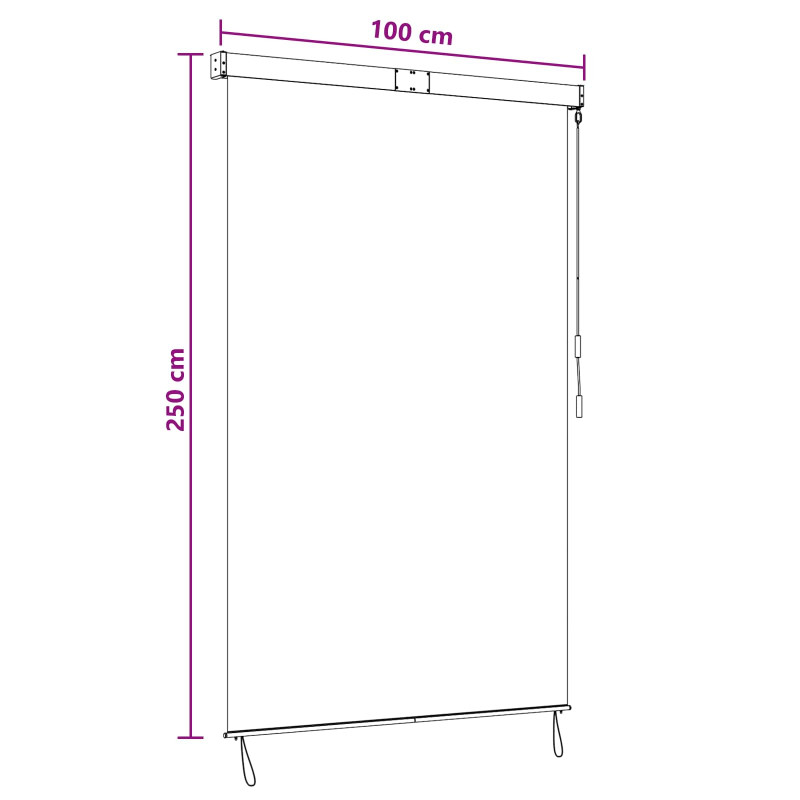 Roleta Antracytowy i biały 100 x 250 cm Materiał i Aluminium