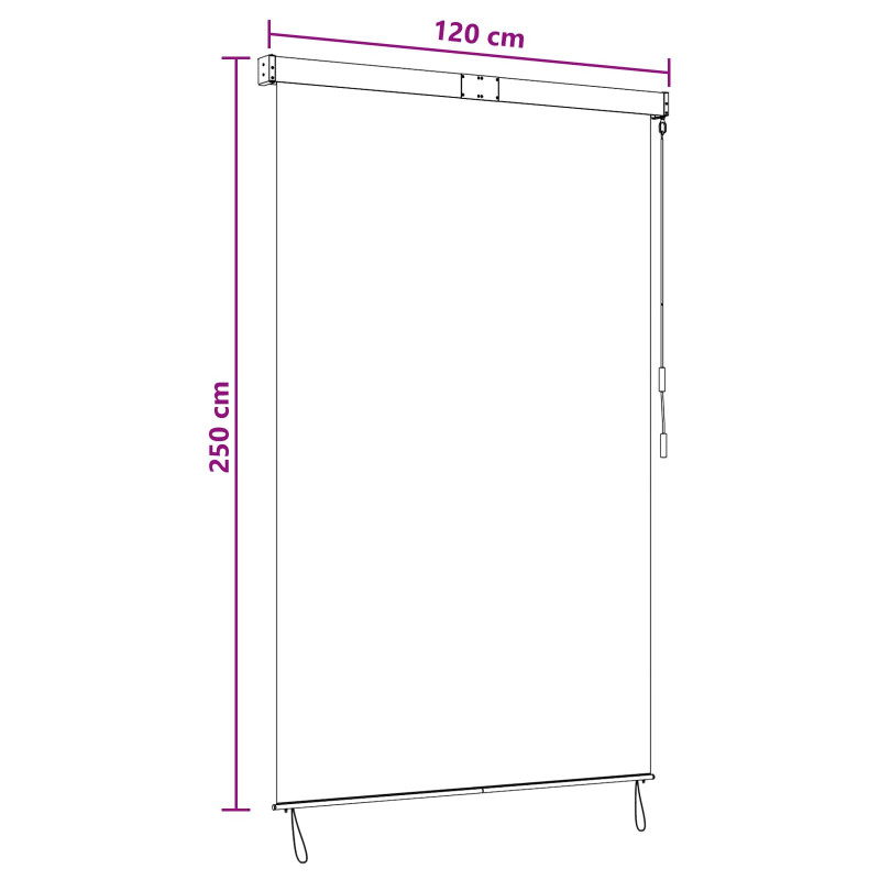 Roleta jasnoszary 120 x 250 cm Materiał i Aluminium