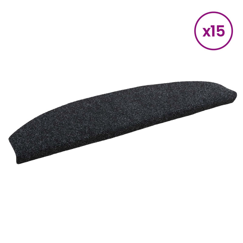 Samoprzylepne maty na schody 15 pcs Czarny 80 x 24,5 x 3,5 cm