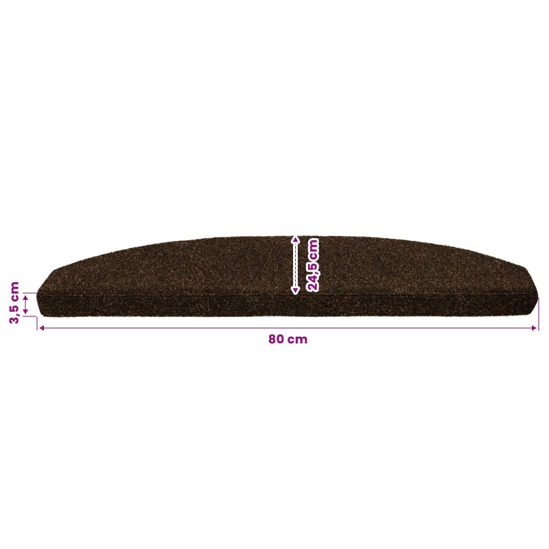 Samoprzylepne maty na schody 15 pcs brązowy 80 x 24,5 x 3,5 cm