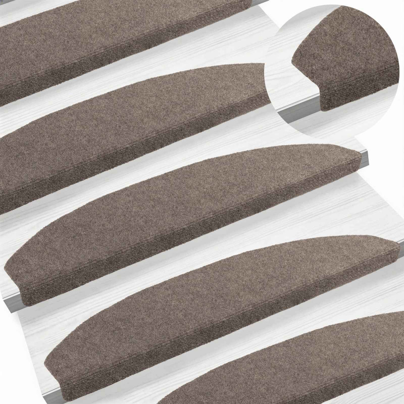Samoprzylepne maty na schody 15 pcs Mokka 80 x 24,5 x 3,5 cm