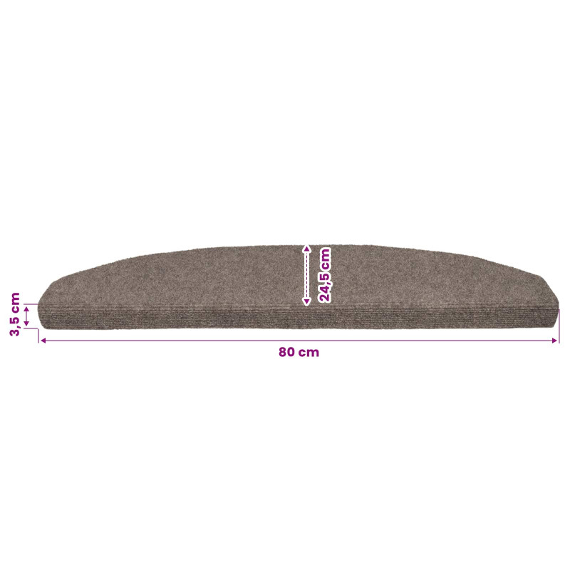 Samoprzylepne maty na schody 15 pcs Mokka 80 x 24,5 x 3,5 cm