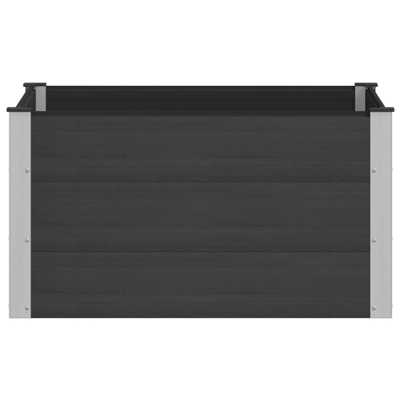 Podniesiona rabata ogrodowa Czarny 100 x 100 x 54 cm alu.