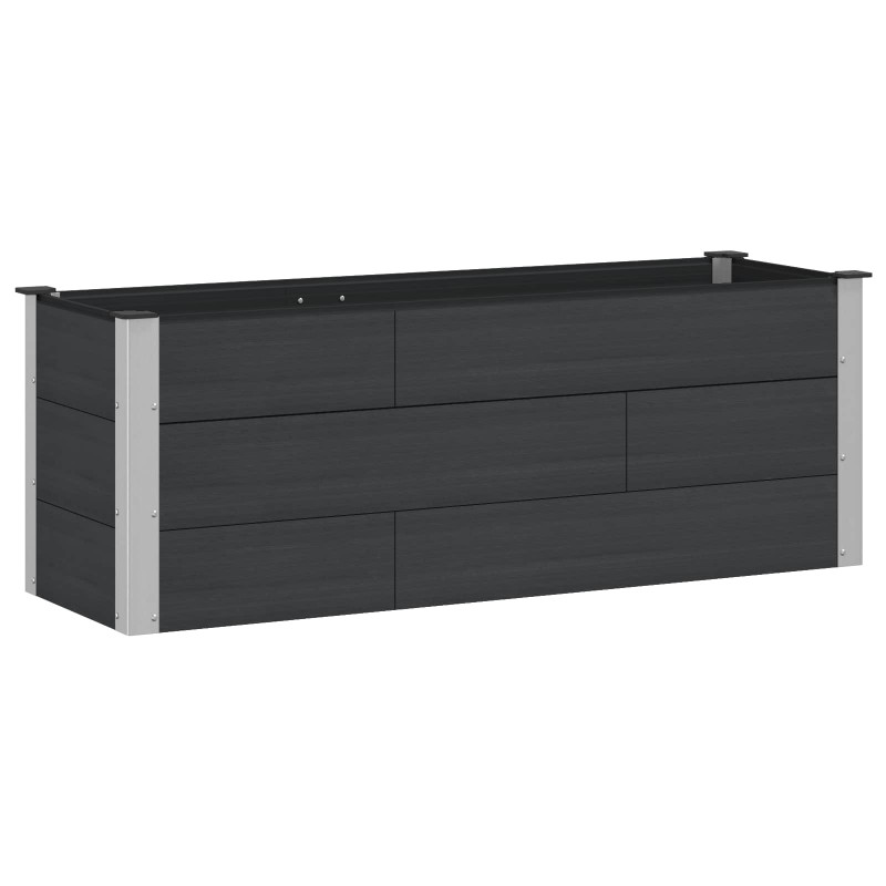 Podniesiona rabata ogrodowa Czarny 150 x 50 x 54 cm alu.
