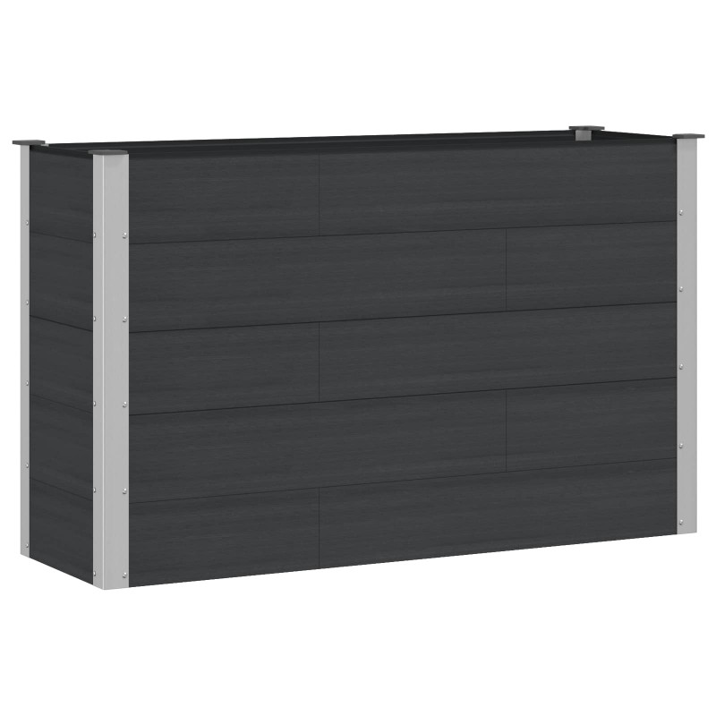 Podniesiona rabata ogrodowa Czarny 150 x 50 x 91 cm alu.