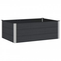 Podniesiona rabata ogrodowa Czarny 150 x 100 x 54 cm alu.