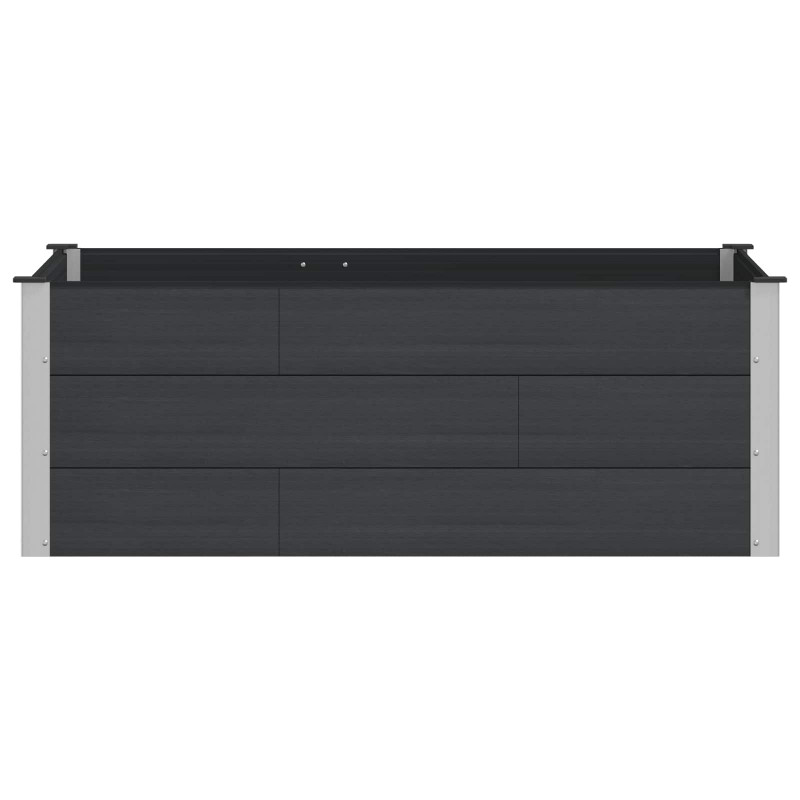 Podniesiona rabata ogrodowa Czarny 150 x 100 x 54 cm alu.