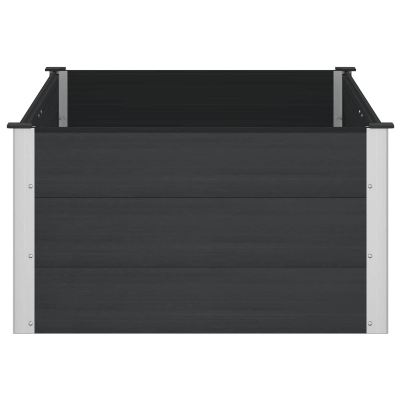 Podniesiona rabata ogrodowa Czarny 150 x 100 x 54 cm alu.