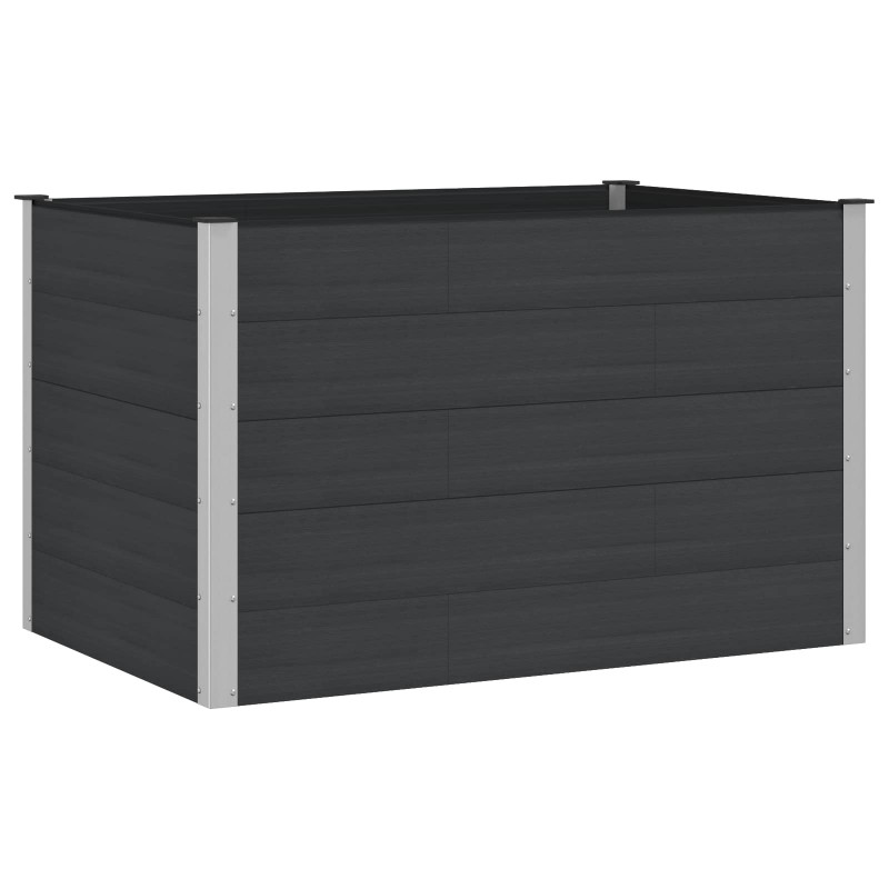Podniesiona rabata ogrodowa Czarny 150 x 100 x 91 cm alu.