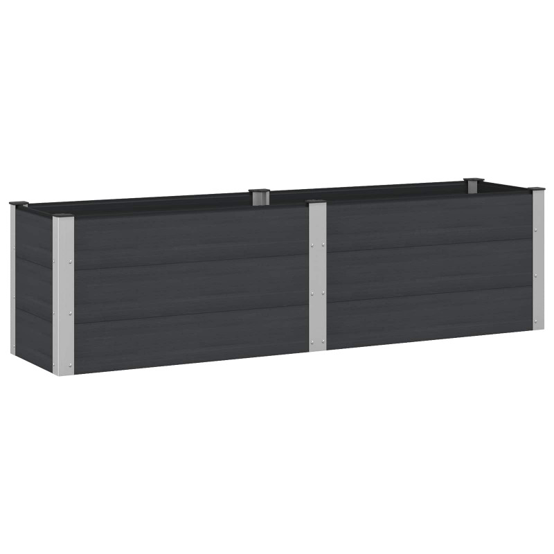 Podniesiona rabata ogrodowa Czarny 200 x 50 x 54 cm alu.