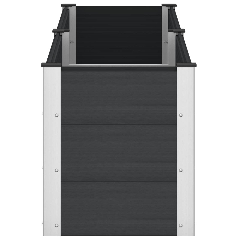 Podniesiona rabata ogrodowa Czarny 200 x 50 x 54 cm alu.