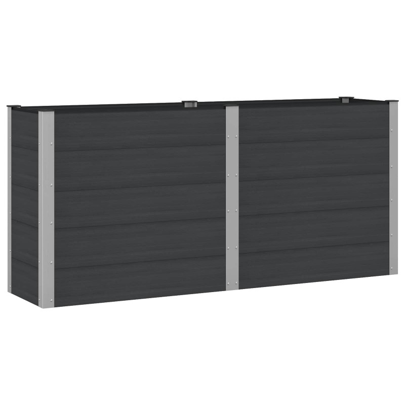 Podniesiona rabata ogrodowa Czarny 200 x 50 x 91 cm alu.