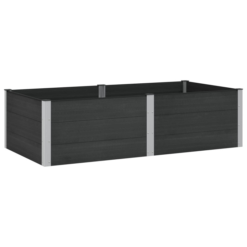 Podniesiona rabata ogrodowa Czarny 200 x 100 x 54 cm alu.