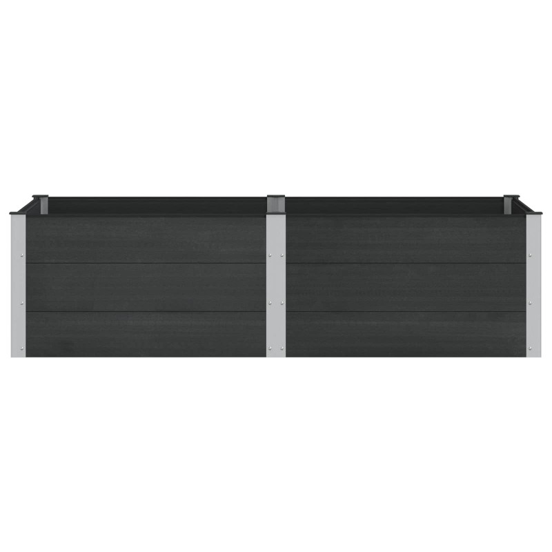 Podniesiona rabata ogrodowa Czarny 200 x 100 x 54 cm alu.