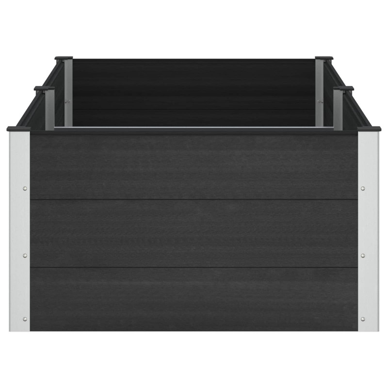 Podniesiona rabata ogrodowa Czarny 200 x 100 x 54 cm alu.