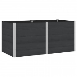 Podniesiona rabata ogrodowa Czarny 200 x 100 x 91 cm alu.