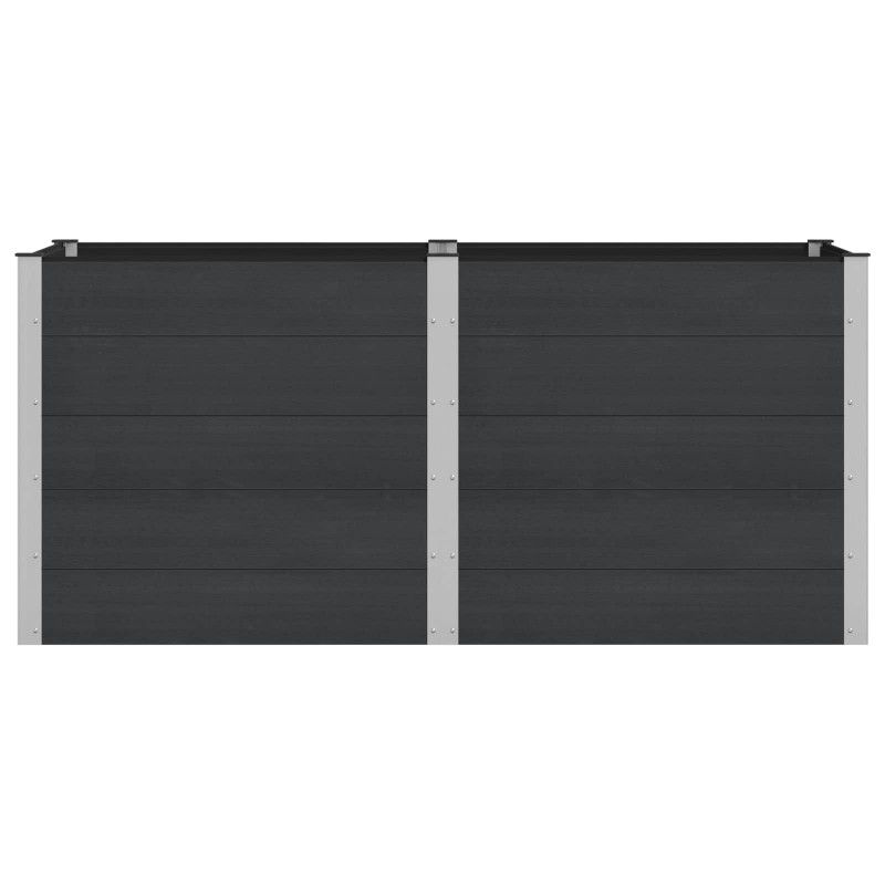 Podniesiona rabata ogrodowa Czarny 200 x 100 x 91 cm alu.