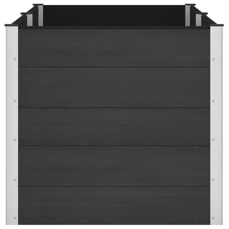 Podniesiona rabata ogrodowa Czarny 200 x 100 x 91 cm alu.