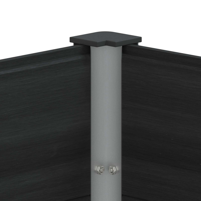 Podniesiona rabata ogrodowa Czarny 200 x 100 x 91 cm alu.
