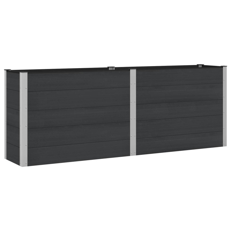Podniesiona rabata ogrodowa Czarny 250 x 50 x 91 cm alu.
