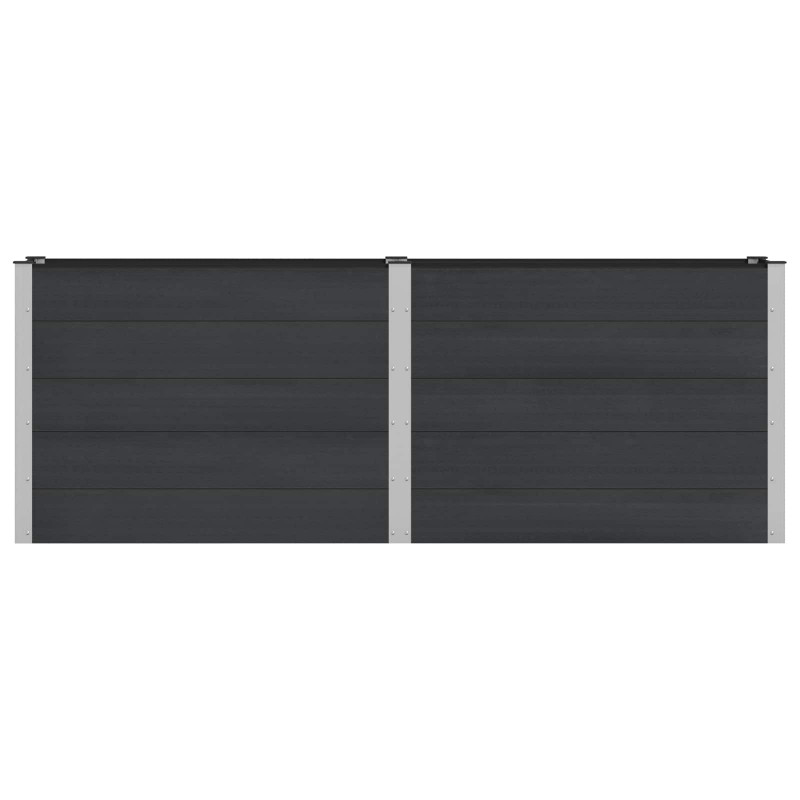 Podniesiona rabata ogrodowa Czarny 250 x 50 x 91 cm alu.