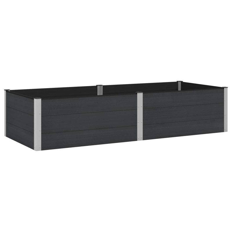 Podniesiona rabata ogrodowa Czarny 250 x 100 x 54 cm alu.