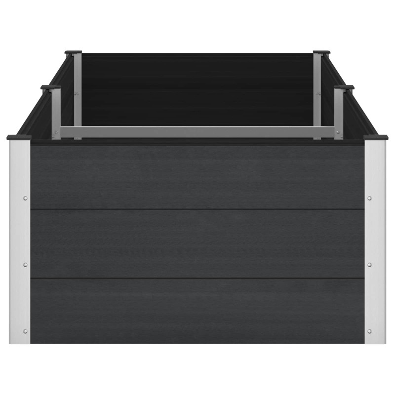 Podniesiona rabata ogrodowa Czarny 250 x 100 x 54 cm alu.