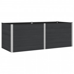 Podniesiona rabata ogrodowa Czarny 250 x 100 x 91 cm alu.