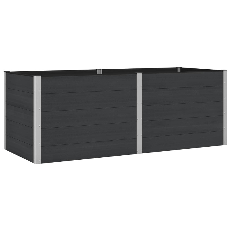 Podniesiona rabata ogrodowa Czarny 250 x 100 x 91 cm alu.