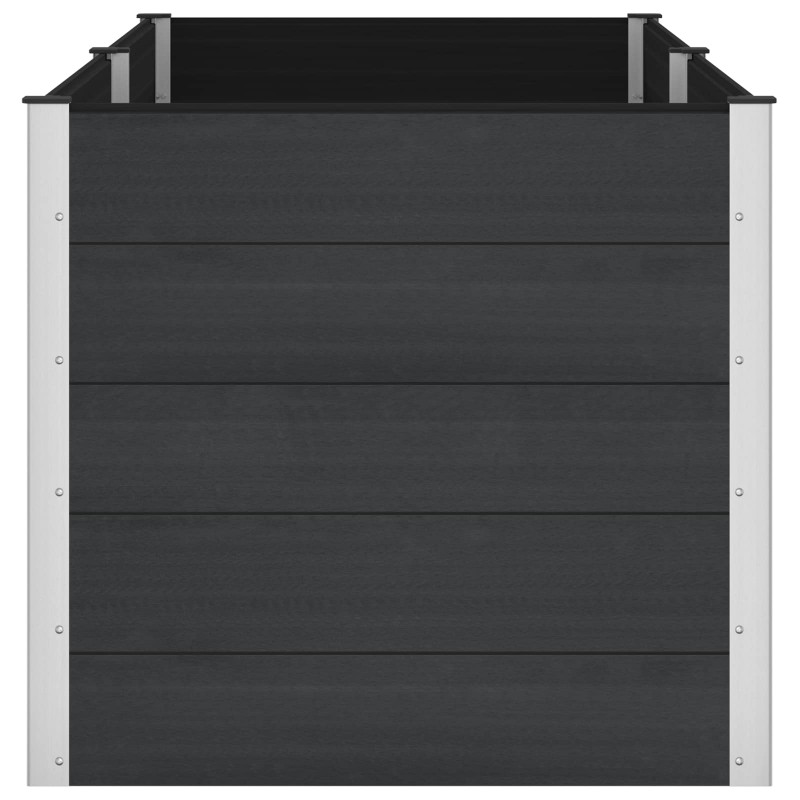 Podniesiona rabata ogrodowa Czarny 250 x 100 x 91 cm alu.