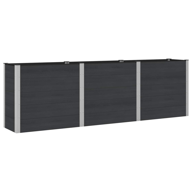 Podniesiona rabata ogrodowa Czarny 300 x 50 x 91 cm alu.