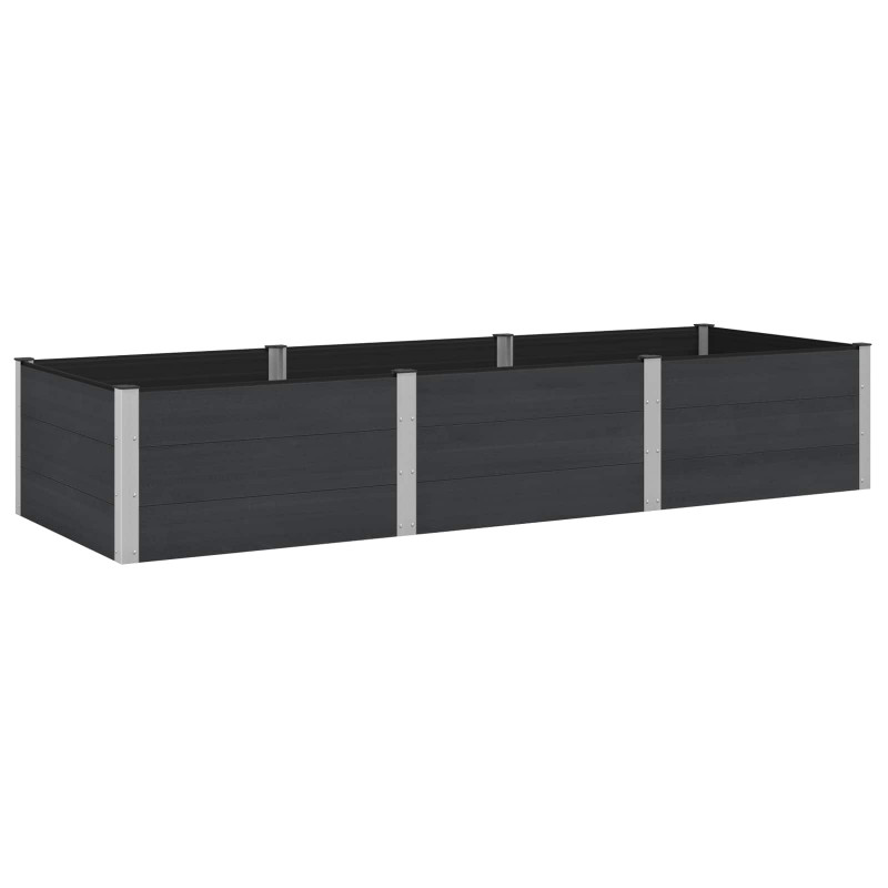 Podniesiona rabata ogrodowa Czarny 300 x 100 x 54 cm alu.
