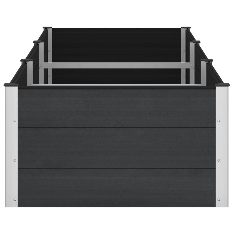 Podniesiona rabata ogrodowa Czarny 300 x 100 x 54 cm alu.