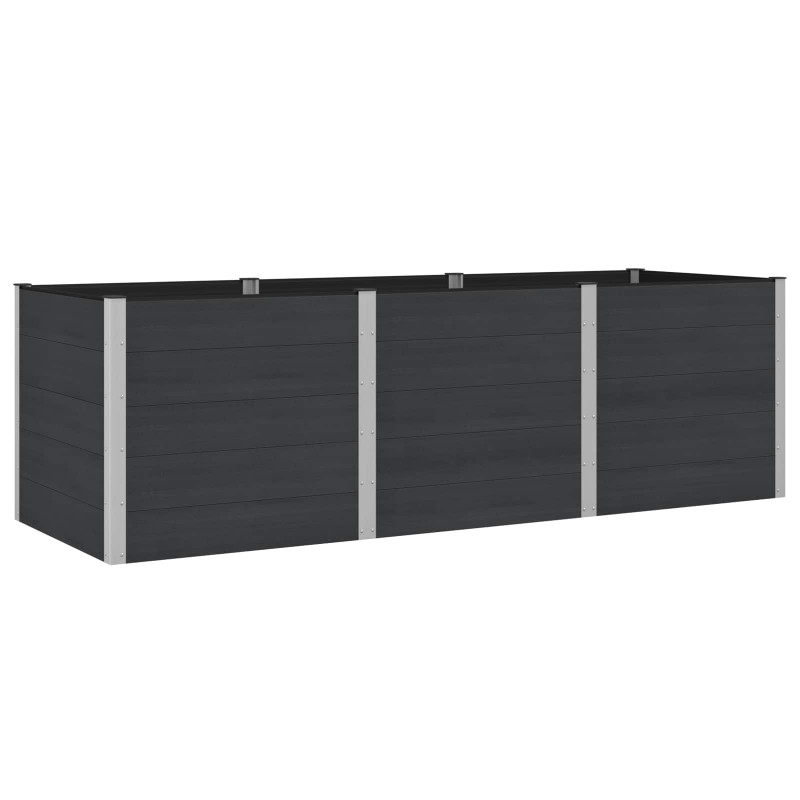 Podniesiona rabata ogrodowa Czarny 300 x 100 x 91 cm alu.