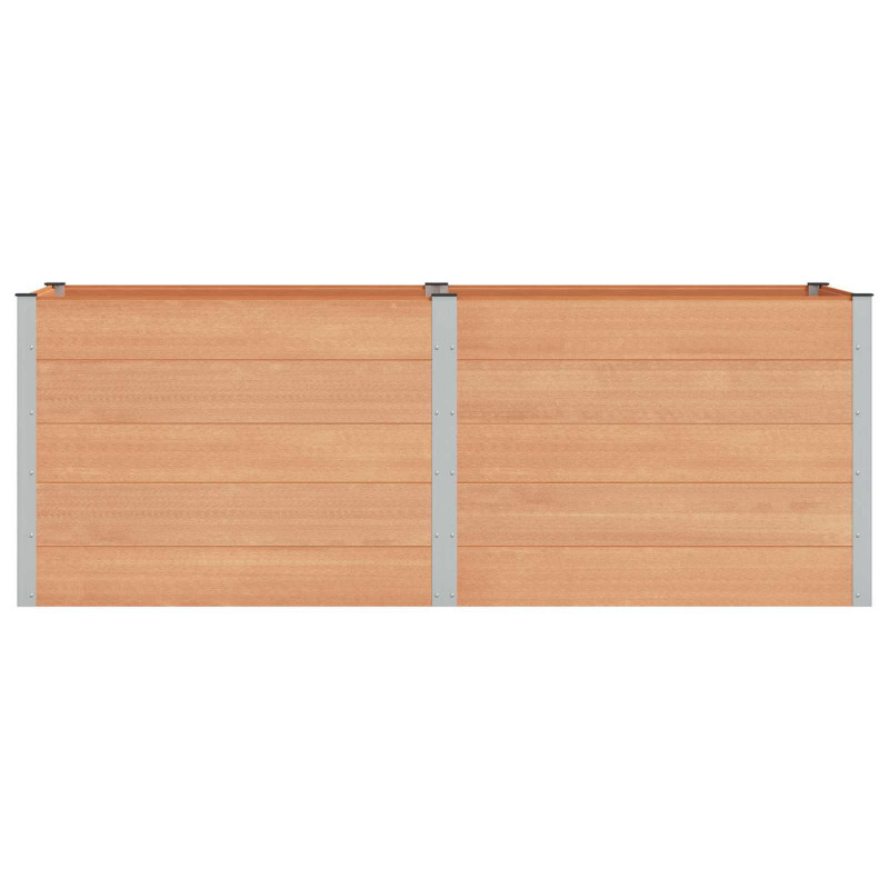 Podniesiona rabata ogrodowa brązowy 250 x 100 x 91 cm alu.