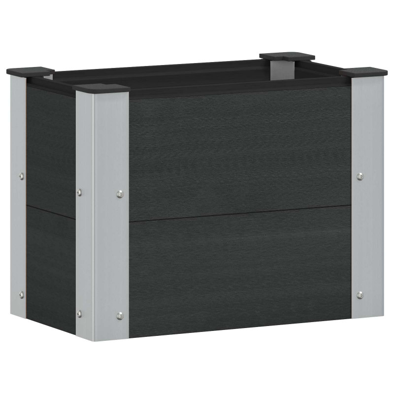 Podniesiona rabata ogrodowa Czarny 50 x 30 x 36 cm alu.