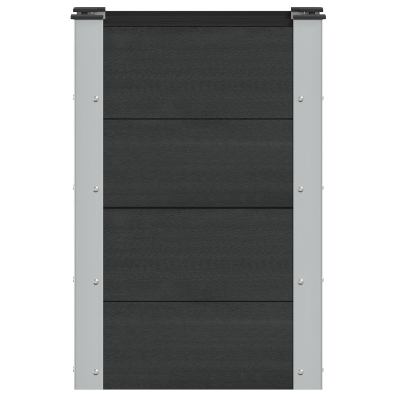 Podniesiona rabata ogrodowa Czarny 50 x 30 x 72 cm alu.