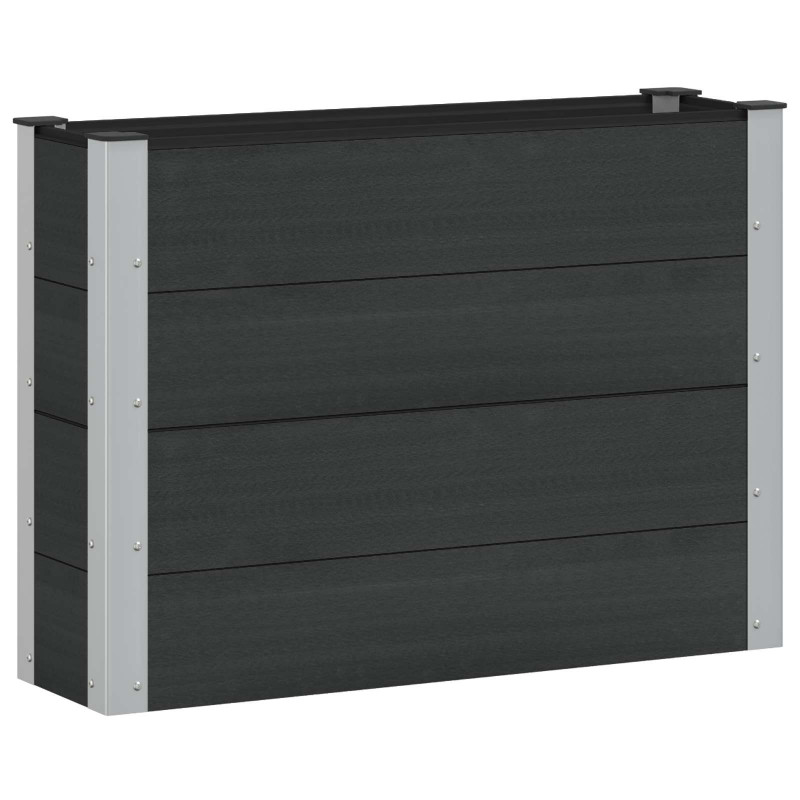 Podniesiona rabata ogrodowa Czarny 100 x 30 x 72 cm alu.