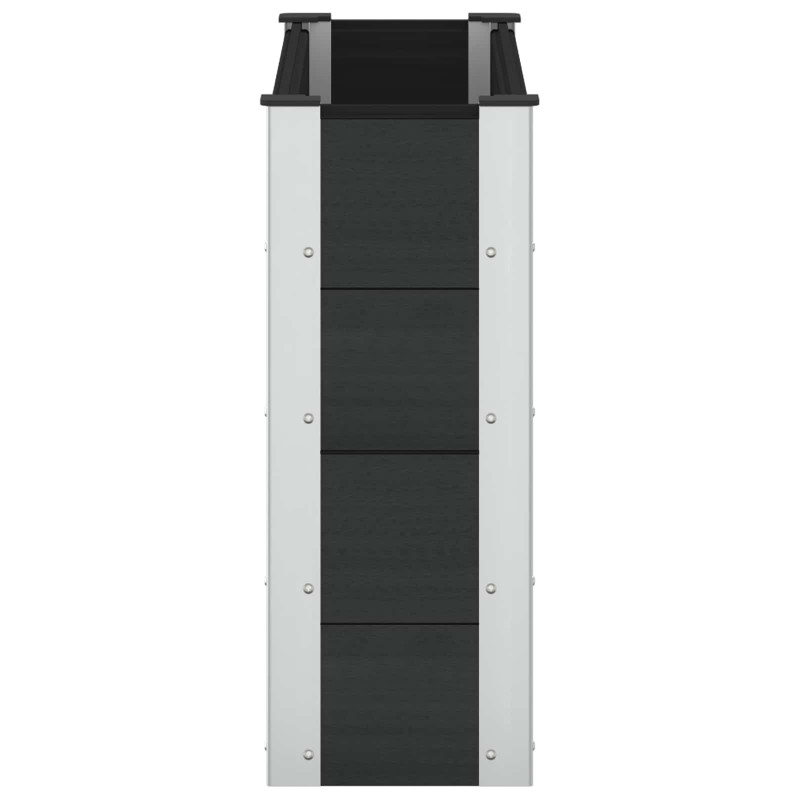 Podniesiona rabata ogrodowa Czarny 100 x 30 x 72 cm alu.