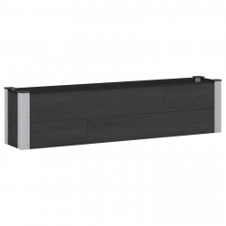 Podniesiona rabata ogrodowa Czarny 150 x 30 x 36 cm alu.
