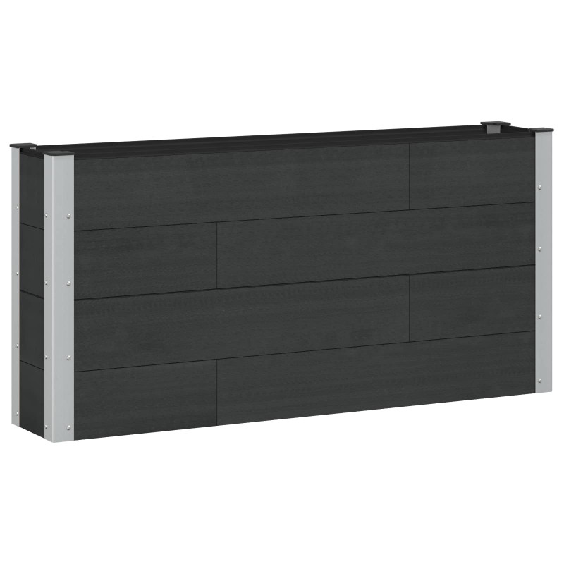 Podniesiona rabata ogrodowa Czarny 150 x 30 x 72 cm alu.
