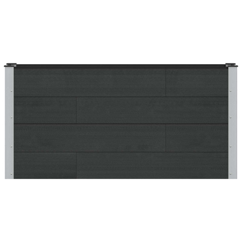 Podniesiona rabata ogrodowa Czarny 150 x 30 x 72 cm alu.