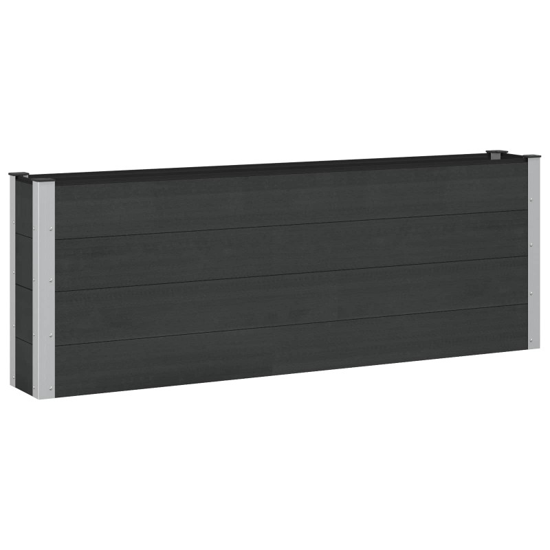 Podniesiona rabata ogrodowa Czarny 200 x 30 x 72 cm
