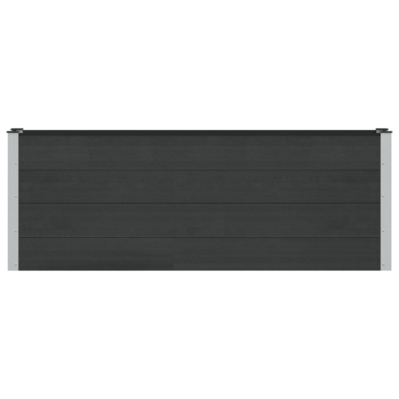 Podniesiona rabata ogrodowa Czarny 200 x 30 x 72 cm
