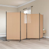 4-panelowy parawan Beżowy 346 x 180 cm tkanina