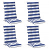 Poduszka na zewnątrz 4 pcs Niebieski i biały 120 x 50 x 7 cm