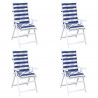 Poduszka na zewnątrz 4 pcs Niebieski i biały 120 x 50 x 7 cm