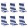 Poduszka na zewnątrz 6 pcs Niebieski i biały 120 x 50 x 7 cm